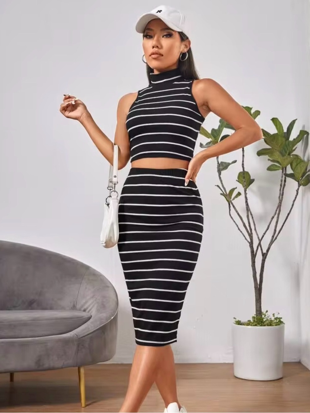 Striped Black & White Set